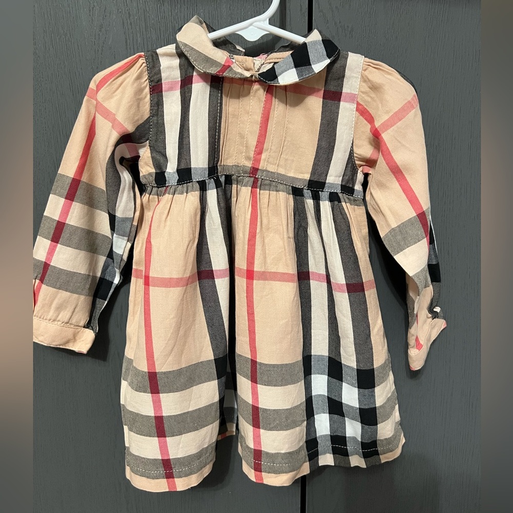 Burberry Baby long sleeve dress and faux vest, 12m